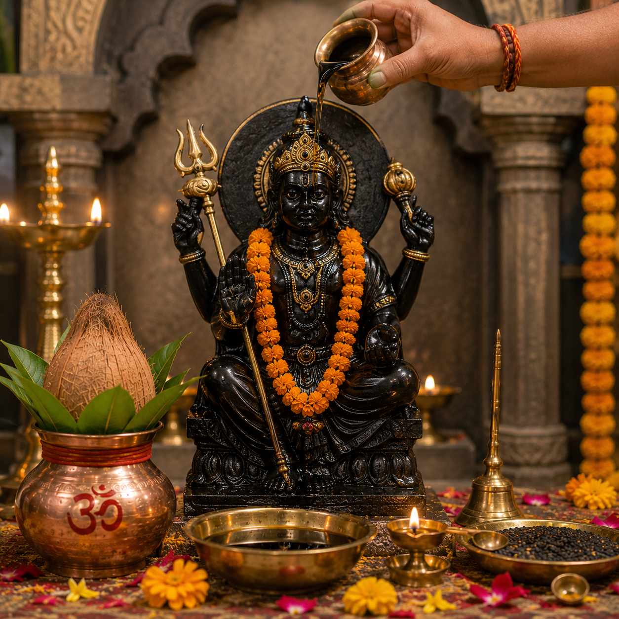 Shani Tel Dhara Puja